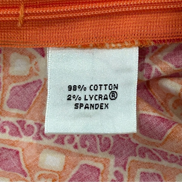 Talbots Petites Colorful Orange Top Split V Mock Neck 3/4 Sleeve Side Zip Sz XL - Picture 7 of 11